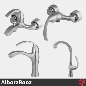 ست شیرآلات الست شیرآلات البرز روز مدل کلوین AlborzRooz Kelvin | رنگ کروم ماتبرز روز مدل کلوین AlborzRooz Kelvin | رنگ کروم