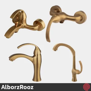 ست شیرآلات البرز روز مدل کلوین AlborzRooz Kelvin | رنگ طلایی مات