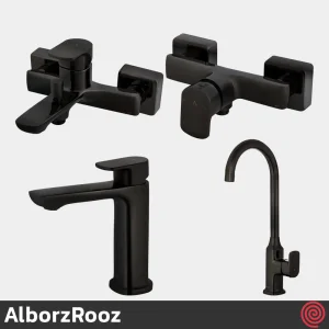 ست شیرآلات البرز روز مدل ویزارد AlborzRooz Wizard | رنگ تیتانیومی مات