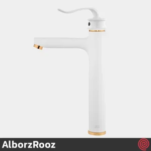 شیر روشویی پایه بلند البرز روز مدل پروشات AlborzRooz Proshot | رنگ سفید