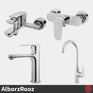 ست شیرآلات البرز روز مدل ونتو AlborzRooz Vento | رنگ کروم