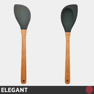قاشق پخت و پز لیسک دار سیلیکون 30 سانتی الگانت مدل ELEGANT 142 | دسته چوبی