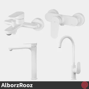 ست شیرآلات البرز روز مدل ونتو AlborzRooz Vento | رنگ سفید