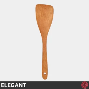 کفگیر پخت و پز سر‌کج چوبی 30 سانتی الگانت مدل ELEGANT 146 | دسته چوب تخت