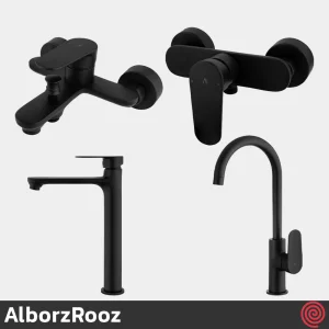ست شیرآلات البرز روز مدل ونتو AlborzRooz Vento | رنگ مشکی