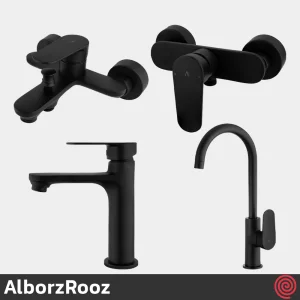 ست شیرآلات البرز روز مدل ونتو AlborzRooz Vento | رنگ مشکی