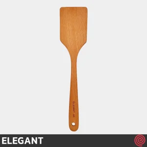 کفگیر پخت و پز سر‌صاف چوبی 30 سانتی الگانت مدل ELEGANT 148 | دسته چوب تخت