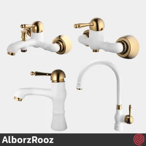 ست شیرآلات البرز روز مدل مارگارت AlborzRooz Mrgaret | رنگ سفید