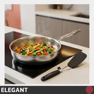 کفگیر برگردان انعطاف‌پذیر تمام سیلیکونی 30 سانتی الگانت مدل ELEGANT 860