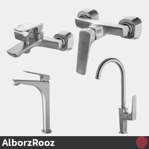 ست شیرآلات البرز روز مدل آلپاین AlborzRooz Alpine | رنگ کروم مات