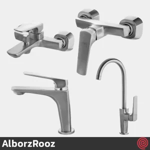 ست شیرآلات البرز روز مدل آلپاین AlborzRooz Alpine | رنگ کروم مات