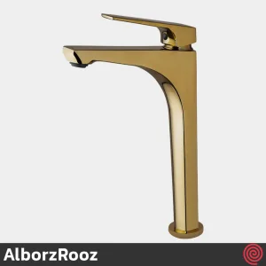 شیر روشویی پایه بلند البرز روز مدل آلپاین AlborzRooz Alpine | رنگ طلایی براق