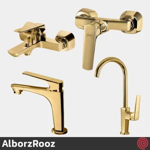 ست شیرآلات البرز روز مدل آلپاین AlborzRooz Alpine | رنگ طلایی براق