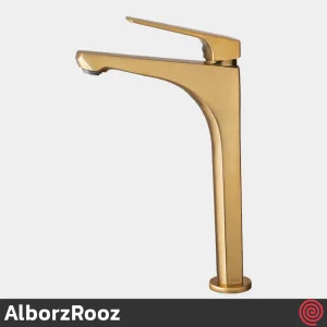 شیر روشویی پایه بلند البرز روز مدل آلپاین AlborzRooz Alpine | رنگ طلایی مات
