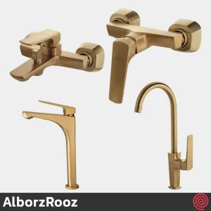ست شیرآلات البرز روز مدل آلپاین AlborzRooz Alpine | رنگ طلایی مات