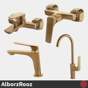 ست شیرآلات البرز روز مدل آلپاین AlborzRooz Alpine | رنگ طلایی مات