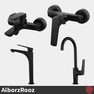 ست شیرآلات البرز روز مدل آلپاین AlborzRooz Alpine | رنگ مشکی