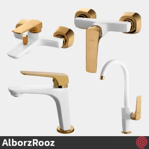 ست شیرآلات البرز روز مدل ماربل AlborzRooz Marble | رنگ سفید