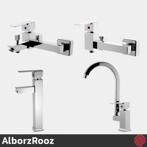 ست شیرآلات البرز روز مدل فلت AlborzRooz Flat | رنگ کروم