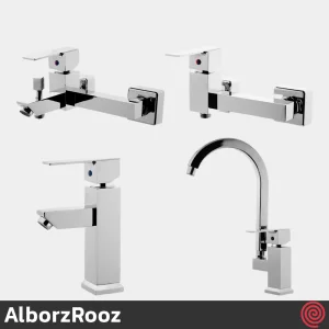 ست شیرآلات البرز روز مدل فلت AlborzRooz Flat | رنگ کروم