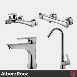 ست شیرآلات البرز روز مدل کارن AlborzRooz Karen | رنگ کروم مات