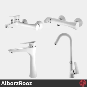 ست شیرآلات البرز روز مدل کارن AlborzRooz Karen | رنگ سفید