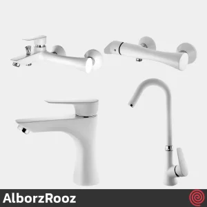 ست شیرآلات البرز روز مدل کارن AlborzRooz Karen | رنگ سفید