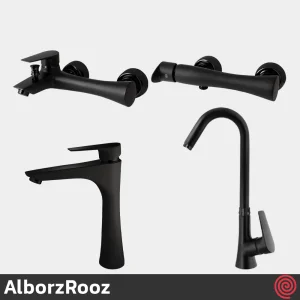 ست شیرآلات البرز روز مدل کارن AlborzRooz Karen | رنگ مشکی