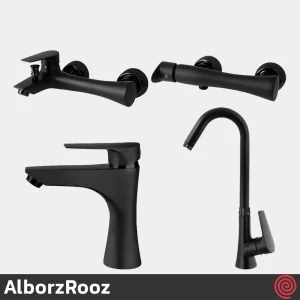 ست شیرآلات البرز روز مدل کارن AlborzRooz Karen | رنگ مشکی