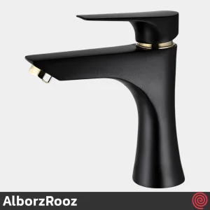 شیر روشویی البرز روز مدل کارن AlborzRooz Karen | رنگ مشکی طلایی