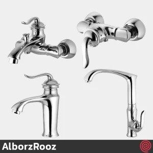 ست شیرآلات البرز روز مدل اسپیرال AlborzRooz Spiral | رنگ کروم