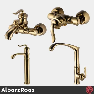 ست شیرآلات البرز روز مدل اسپیرال AlborzRooz Spiral | رنگ طلایی براق