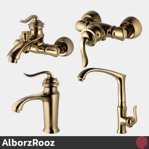 ست شیرآلات البرز روز مدل اسپیرال AlborzRooz Spiral | رنگ طلایی براق