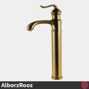 شیر روشویی پایه بلند البرز روز مدل اسپیرال AlborzRooz Spiral | رنگ طلایی مات