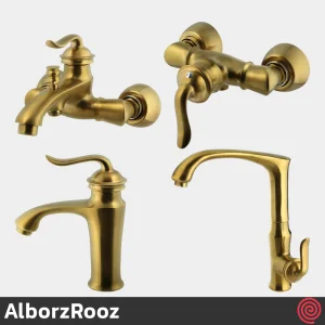 ست شیرآلات البرز روز مدل اسپیرال AlborzRooz Spiral | رنگ طلایی مات
