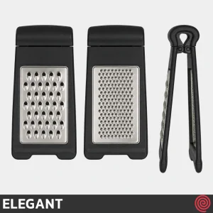 رنده آشپزخانه تاشو 2 طرفه الگانت مدل ELEGANT 418 | رنده ریز و درشت، دسته سیلیکونی
