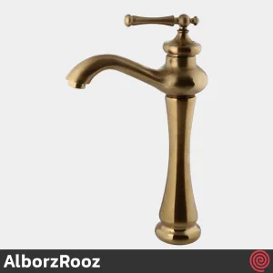 شیر روشویی پایه بلند البرز روز مدل علاءالدین AlborzRooz Aladdin | رنگ طلایی مات
