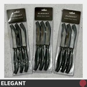 چاقو میوه خوری تیغه صاف الگانت مدل ELEGANT 183 | ست 6 تایی تیغه آلمانی