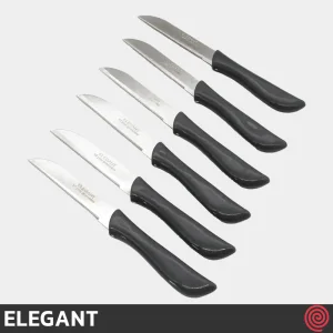 چاقو میوه خوری تیغه اره‌ای الگانت مدل ELEGANT 182 | ست 6 تایی تیغه آلمانی