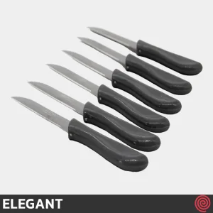 چاقو میوه خوری تیغه اره‌ای الگانت مدل ELEGANT 182 | ست 6 تایی تیغه آلمانی