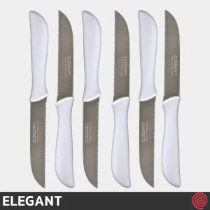 چاقو میوه خوری تیغه اره‌ای الگانت مدل ELEGANT 182 | ست 6 تایی تیغه آلمانی