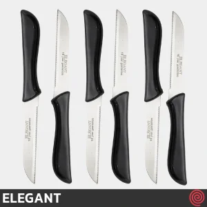چاقو میوه خوری تیغه اره‌ای الگانت مدل ELEGANT 182 | ست 6 تایی تیغه آلمانی