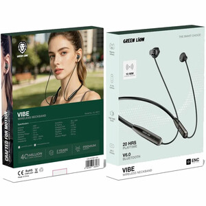 هندزفری بلوتوثی گردنی گرین لاین مدل Green Lion GNVIBENB15BK | بلوتوث 6.0