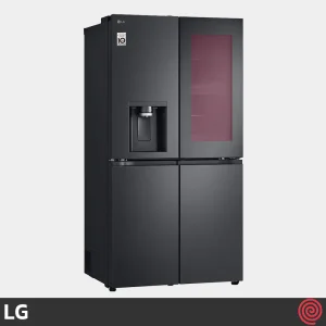 رنگ قرمز یاقوتی (Ruby Red) قابلیت InstaView MyColor در یخچال فریزر ال جی GR-X34FRCRL رنگ دودی محصول 2025
