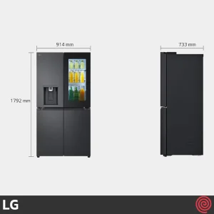 یخچال و فریزر ساید بای ساید 25 فوت ال جی مدل LG GR-X34FFCAB | چهار درب فرانسوی