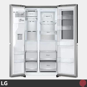 نمای داخل یخچال فریزر ساید بای ساید ال جی GC-X267CSHS رنگ خاکستری محصول 2022