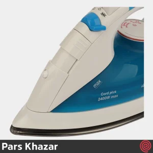 اتو بخار 2400 وات پارس خزر مدل Pars Khazar 702 | رنگ آبی، کف تیتانیوم
