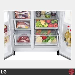 طراحی کشوهای یخچال فریزر LG GC-J257SMSV