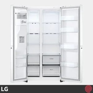 طراحی فضای داخلی یخچال فریزر سه درب ال جی j257 رنگ سفید