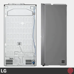 طراحی و نمای بغل و پشت یخچال فریزر ال جی GC-J257SLSS رنگ نقره ای